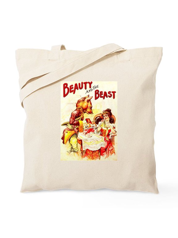 - Beauty And The Beast Tote Bag - Unisex Canvas Tote Bag, Beige, 1-Piece