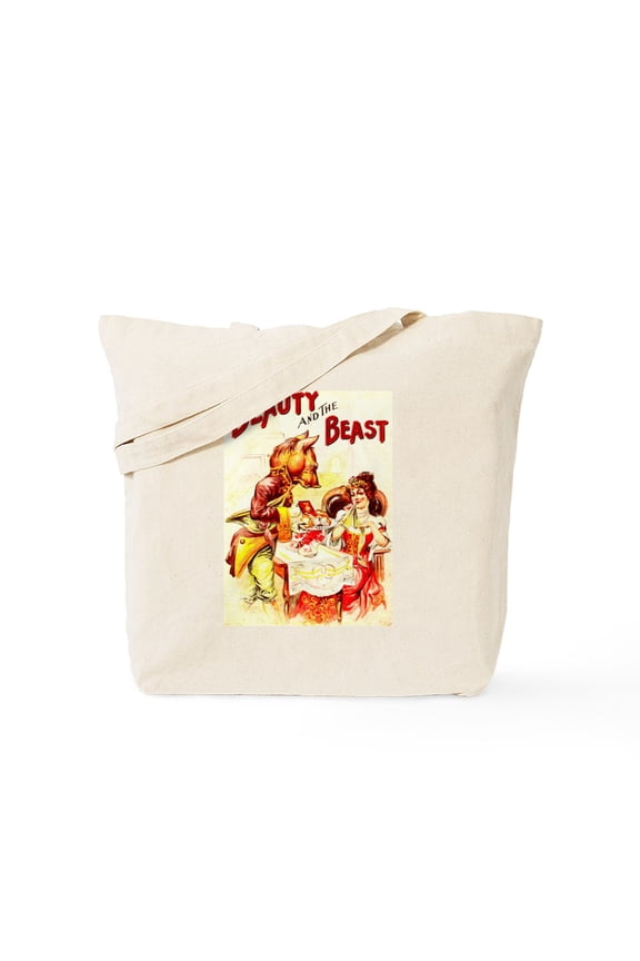 - Beauty And The Beast Tote Bag - Unisex Canvas Tote Bag, Beige, 1-Piece