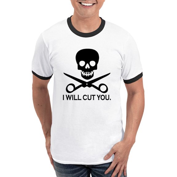 CafePress - Beauty Shop Pirate Ringer T - 100% Cotton Ringed T-Shirt