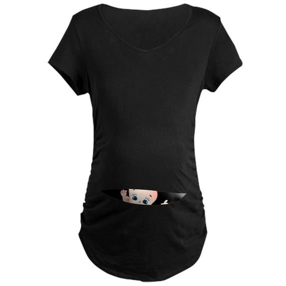 CafePress - Bebe Cache / Hidden Baby Maternity T Shirt - Maternity Dark T-Shirt