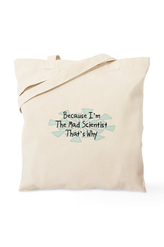 - Because Mad Scientist Tote Bag - Unisex Canvas Tote Bag, Beige, 1-Piece