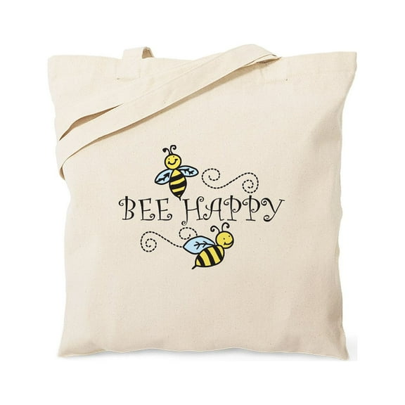 CafePress - Bee Happy Tote Bag - Unisex Canvas Tote Bag, Beige, 1-Piece