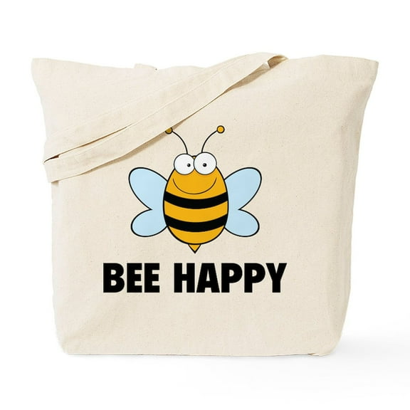 CafePress - Bee Happy Tote Bag - Unisex Canvas Tote Bag, Beige, 1-Piece