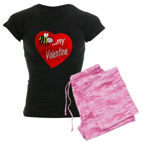 CafePress - Bee My Valentine Pajamas - Women's Dark Pajamas