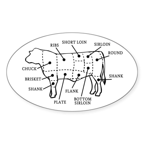 CafePress - Beef Cow Oval Sticker - Sticker (Oval)
