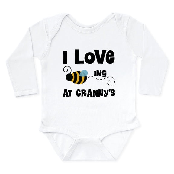 CafePress - Beeing At Granny's Long Sleeve Infant Bodysuit - Long Sleeve Cotton Baby Bodysuit