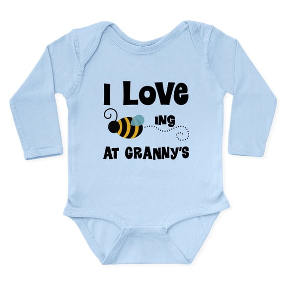 CafePress - Beeing At Granny's Long Sleeve Infant Bodysuit - Long Sleeve Cotton Baby Bodysuit