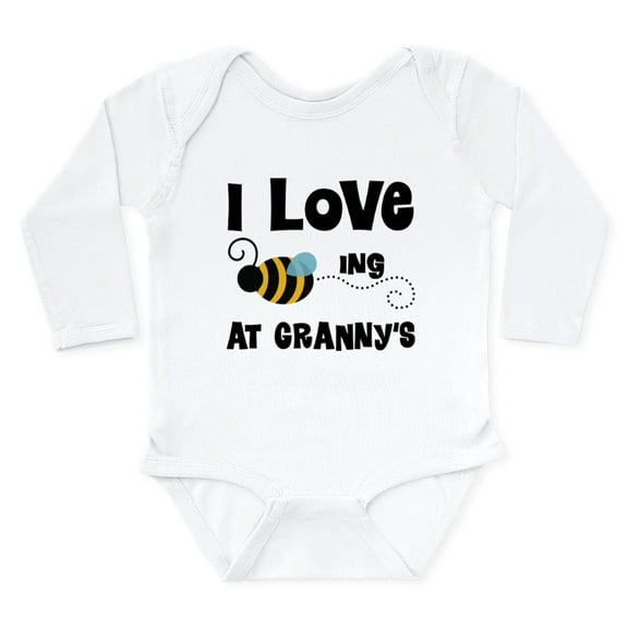 CafePress - Beeing At Granny's Long Sleeve Infant Bodysuit - Long Sleeve Cotton Baby Bodysuit