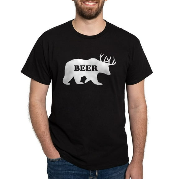 CafePress - Beer Bear Dark T Shirt - Men's Classic Graphic Cotton T-Shirt