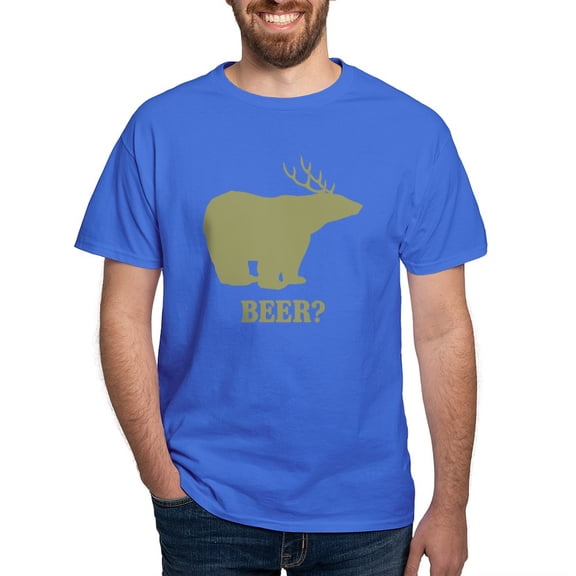 CafePress - Beer Deer Bear Dark T Shirt - Men's Classic Graphic Cotton T-Shirt
