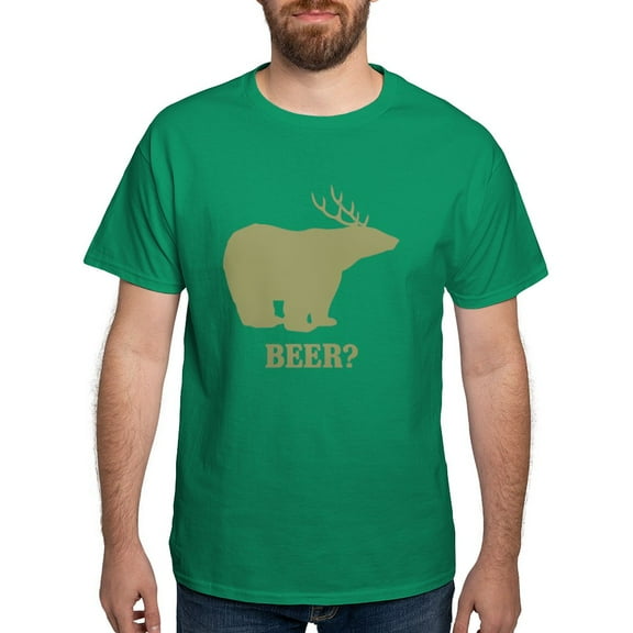 CafePress - Beer Deer Bear Dark T Shirt - Men's Classic Graphic Cotton T-Shirt