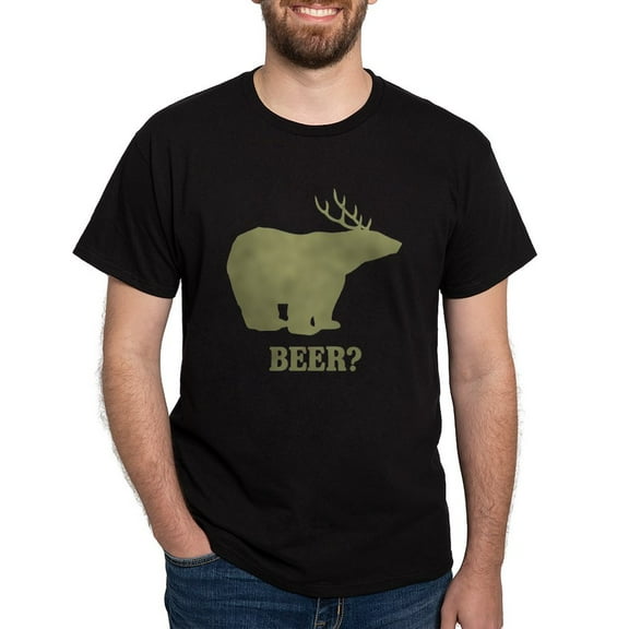 CafePress - Beer Deer Bear Dark T Shirt - Men's Classic Graphic Cotton T-Shirt