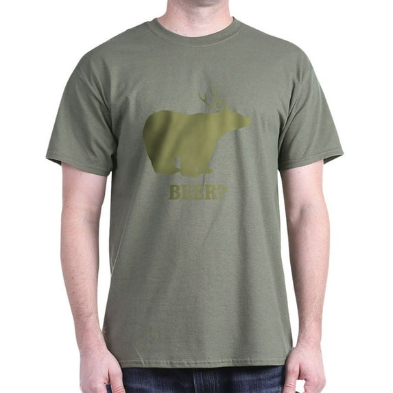 CafePress - Beer Deer Bear Dark T Shirt - Men's Classic Graphic Cotton T-Shirt