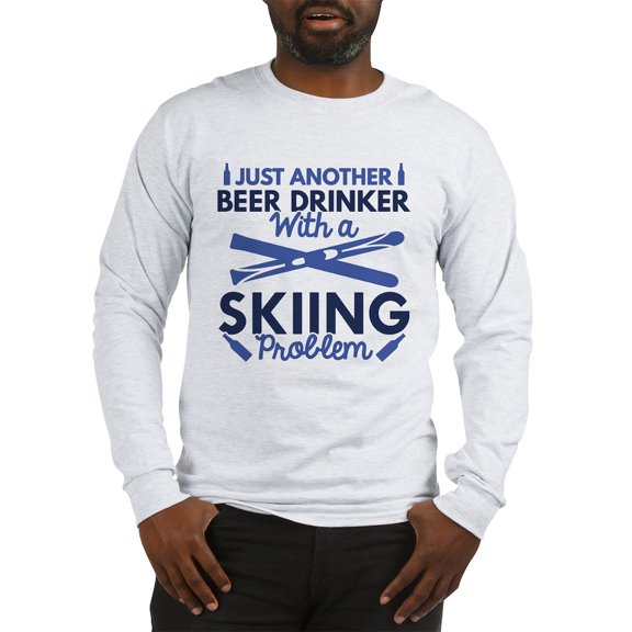 CafePress - Beer Drinker Skiing Long Sleeve T Shirt - Unisex Cotton Long Sleeve T-Shirt