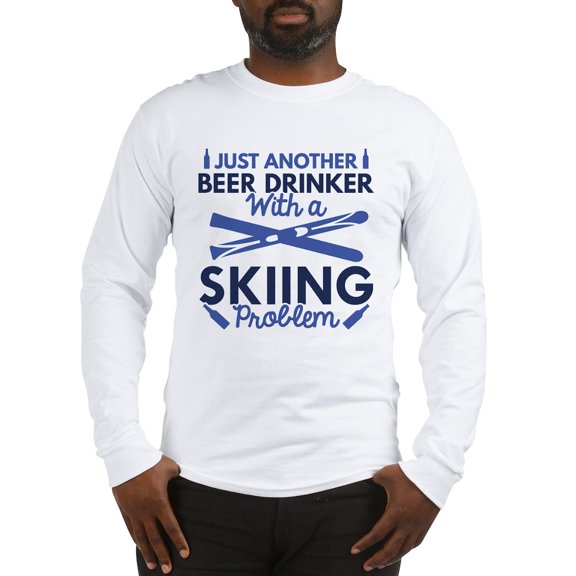 CafePress - Beer Drinker Skiing Long Sleeve T Shirt - Unisex Cotton Long Sleeve T-Shirt