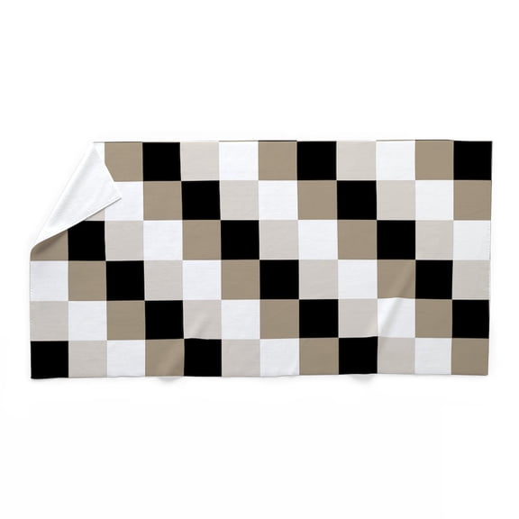 CafePress - Beige Checks Design - Large Beach Towel, Soft 30"x60" Towel with Unique Design