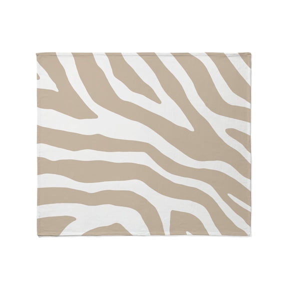 CafePress - Beige White Zebra Pattern Throw Blanket - Soft Fleece Throw Blanket, 50"x60" for All Ages