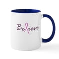 thumbnail image 1 of CafePress - Believe Breast Cancer Mug - 11 oz Ceramic Mug - Novelty Coffee Tea Cup, 1 of 6