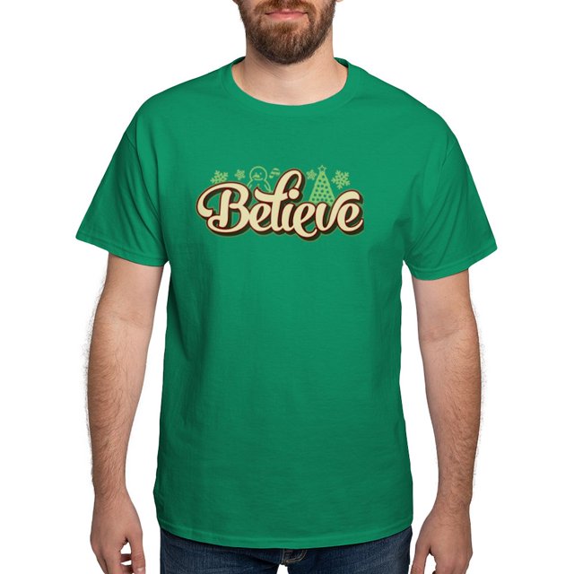 CafePress - Believe Christmas Dark T Shirt - Men's Classic Graphic Cotton T-Shirt