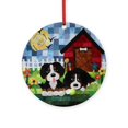 thumbnail image 1 of CafePress - Berners At Play -  Round Wood Ornament 4", 1 of 2