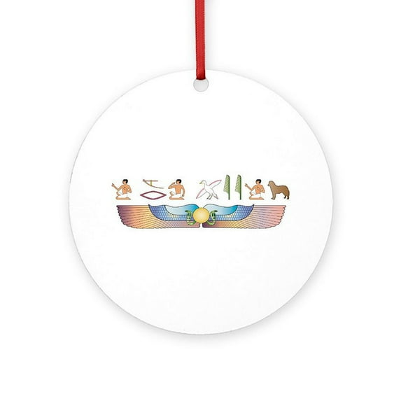 CafePress - Bernese Hieroglyphs - Round Wood Ornament 4"