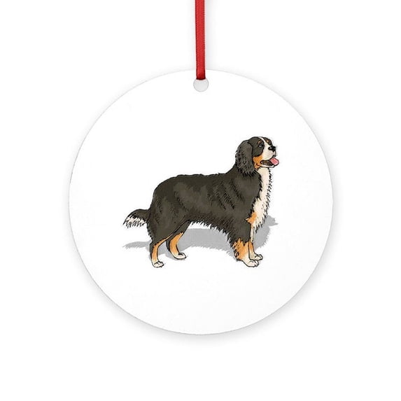 CafePress - Bernese Mountain Dog - Round Wood Ornament 4"