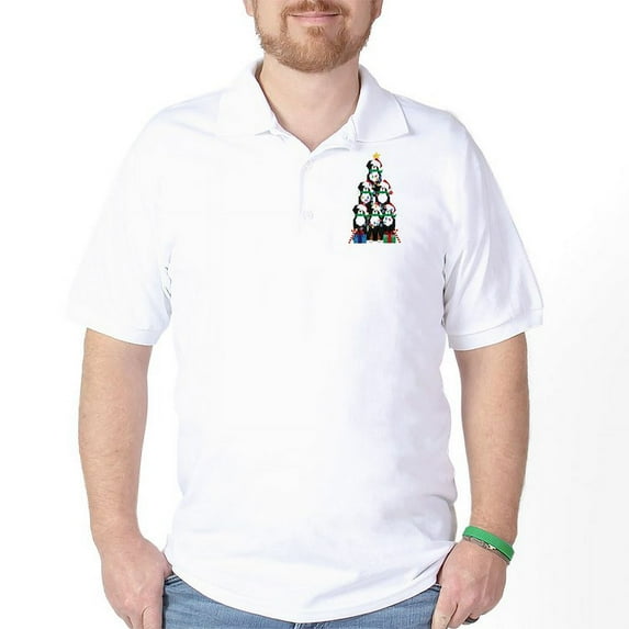 CafePress - Bernese Mt Dog Xmas Tree Golf Shirt - Golf Shirt, Pique Knit Golf Polo
