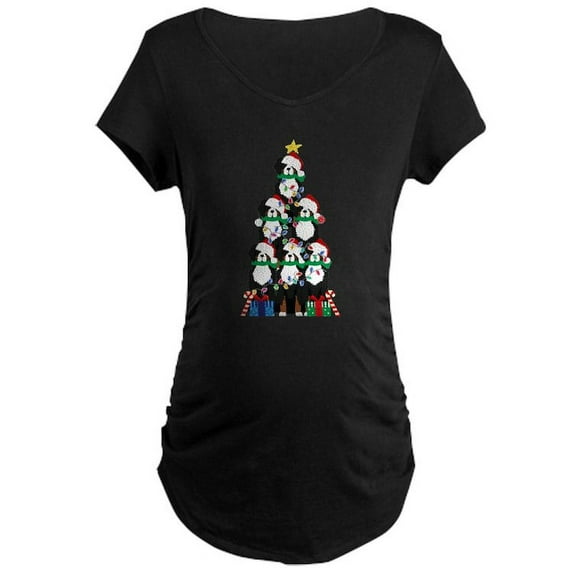CafePress - Bernese Mt Dog Xmas Tree Maternity T Shirt - Maternity Dark T-Shirt