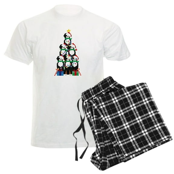 CafePress - Bernese Mt Dog Xmas Tree Pajamas - Men's Light Loose Fit Cotton Pajama Set
