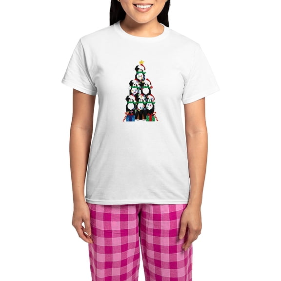 CafePress - Bernese Mt Dog Xmas Tree Pajamas - Women's Short Sleeve Print T-Shirt and Pants Light Cotton Pajama Set