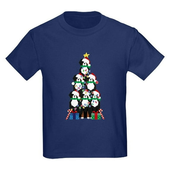 CafePress - Bernese Mt Dog Xmas Tree T Shirt - Dark T-Shirt Kids XS-XL