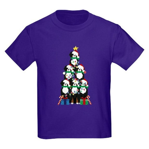 CafePress - Bernese Mt Dog Xmas Tree T Shirt - Dark T-Shirt Kids XS-XL