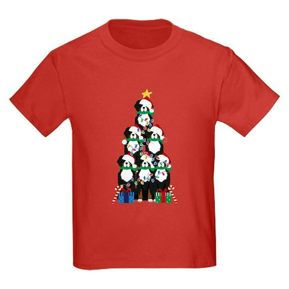 CafePress - Bernese Mt Dog Xmas Tree T Shirt - Dark T-Shirt Kids XS-XL
