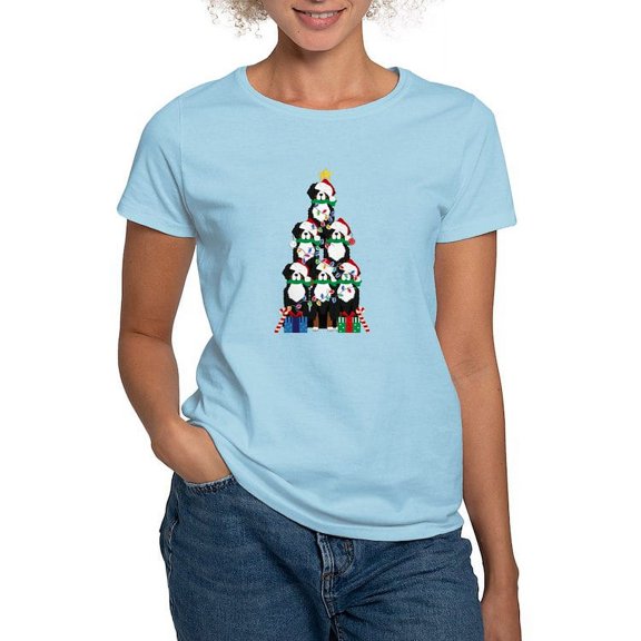 CafePress - Bernese Mt Dog Xmas Tree T Shirt - Women's Classic T-Shirt