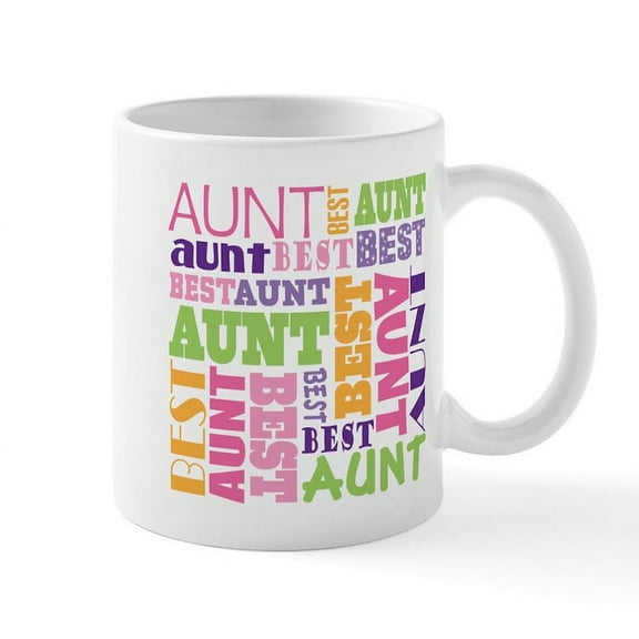 CafePress - Best Aunt Design Gift Mug - 11 oz Ceramic Mug - Novelty Coffee Tea Cup