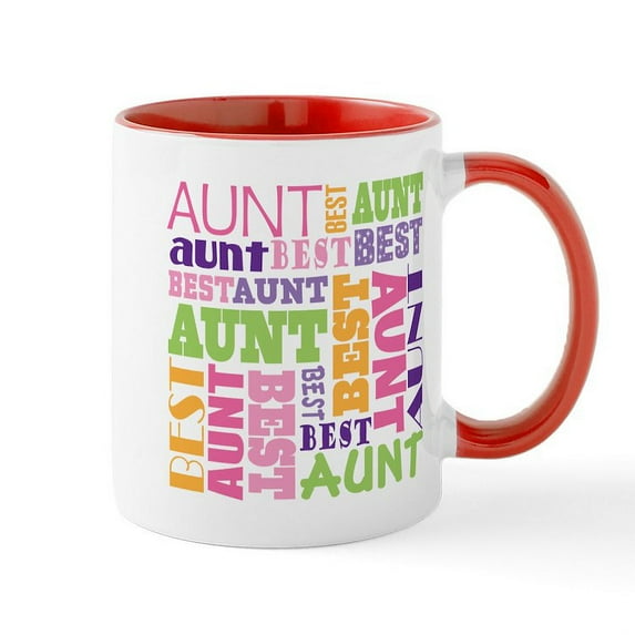 CafePress - Best Aunt Design Gift Mug - 11 oz Ceramic Mug - Novelty Coffee Tea Cup