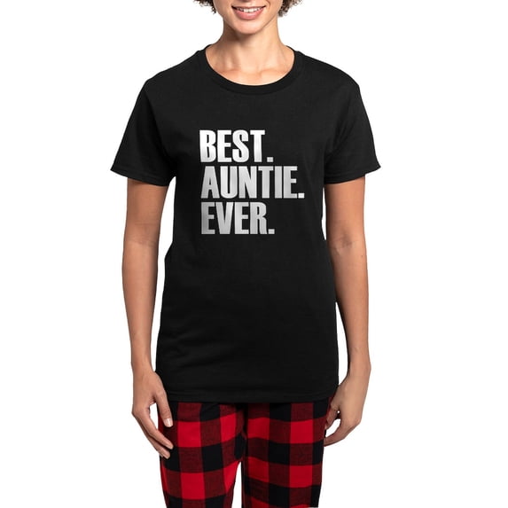CafePress - Best Auntie Ever Pajamas - Women's Short Sleeve Print T-Shirt and Pants Dark Cotton Pajama Set