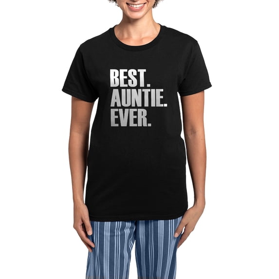 CafePress - Best Auntie Ever Pajamas - Women's Short Sleeve Print T-Shirt and Pants Dark Cotton Pajama Set