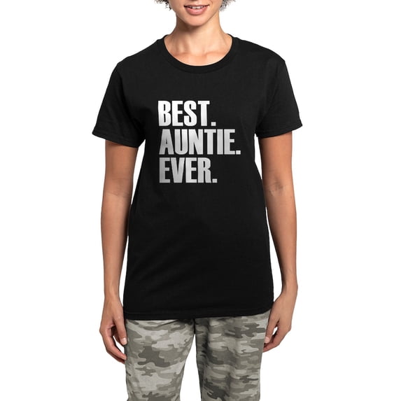 CafePress - Best Auntie Ever Pajamas - Women's Short Sleeve Print T-Shirt and Pants Dark Cotton Pajama Set