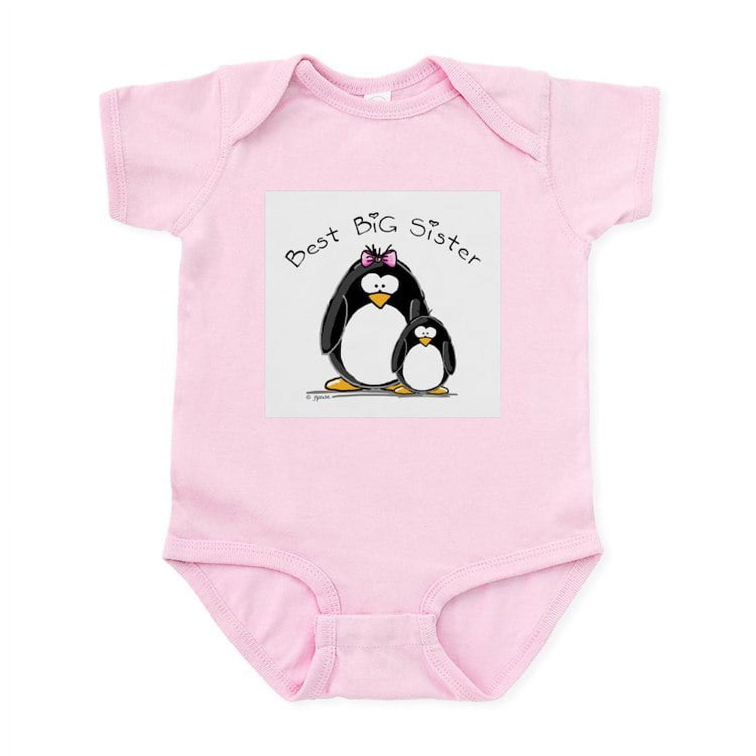 CafePress - Best Big Sister Penguins Infant Bodysuit - Baby Light ...