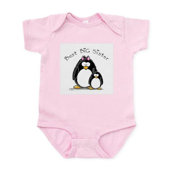CafePress - Best Big Sister Penguins Infant Bodysuit - Baby Light Bodysuit, Size Newborn - 24 Months