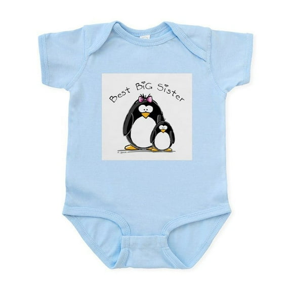 CafePress - Best Big Sister Penguins Infant Bodysuit - Baby Light Bodysuit, Size Newborn - 24 Months