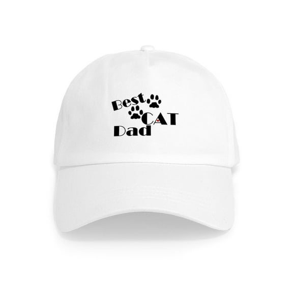 CafePress - Best Cat Dad Cap - Adjustable 100% Brushed Unisex Casual Cotton Baseball Cap, Beige, 1
