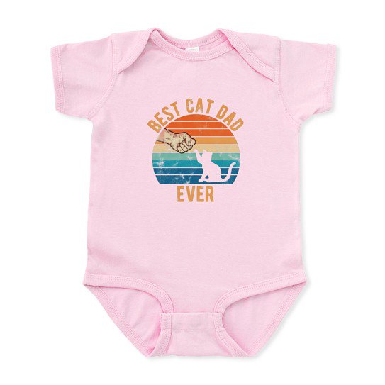 CafePress - Best Cat Dad Ever Vintage Fathers Day Gifts 2020 - Cute Infant Baby Bodysuit Romper