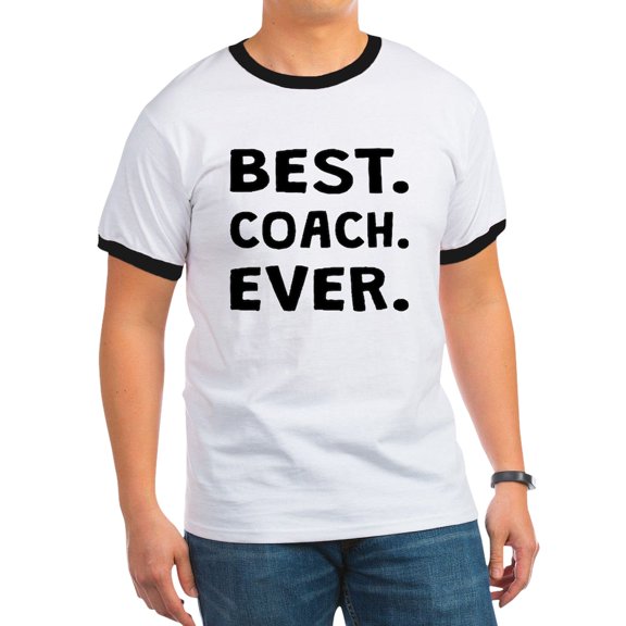 CafePress - Best Coach Ever T Shirt - 100% Cotton Ringed T-Shirt