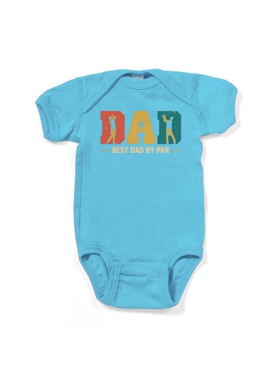 - Best Dad By Par Shirt Golfer Dad T Shirt Fathers D - Cute Infant Baby Bodysuit Romper