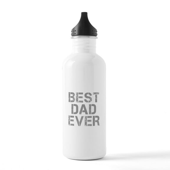 CafePress - Best Dad Ever CAP GRAY Water Bottle - Stainless Steel Water Bottle, Sports Bottle, 1.0L