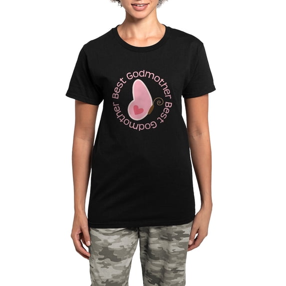 CafePress - Best Godmother Gift Women's Dark Pajamas - Women's Short Sleeve Print T-Shirt and Pants Dark Cotton Pajama Set
