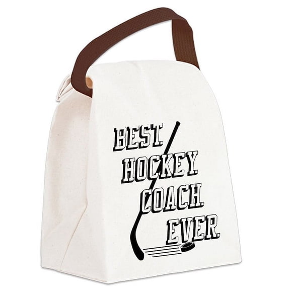 CafePress - Best Hockey Coach Ever - Canvas Lunch Bag with Strap Handle