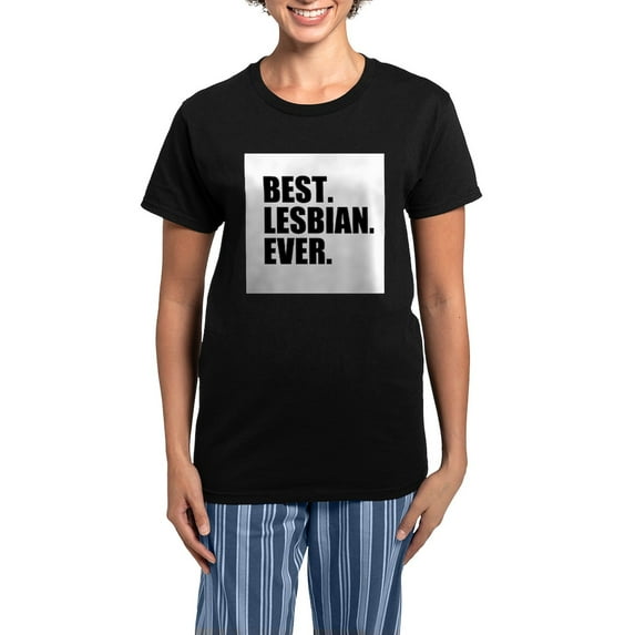 CafePress - Best Lesbian Ever Pajamas - Women's Short Sleeve Print T-Shirt and Pants Dark Cotton Pajama Set